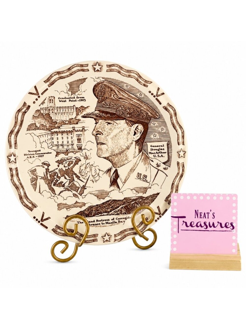 Vernon Kilns PERSONALITIES GENERAL DOUGLAS MACARTHUR Decorative Collector Plate